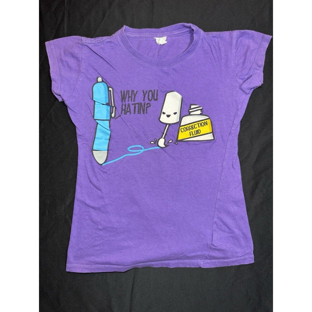 Y2K 'Why You Hatin' Cartoon Cyber Punk Scene Funny Fitted Baby Tee Hybrid